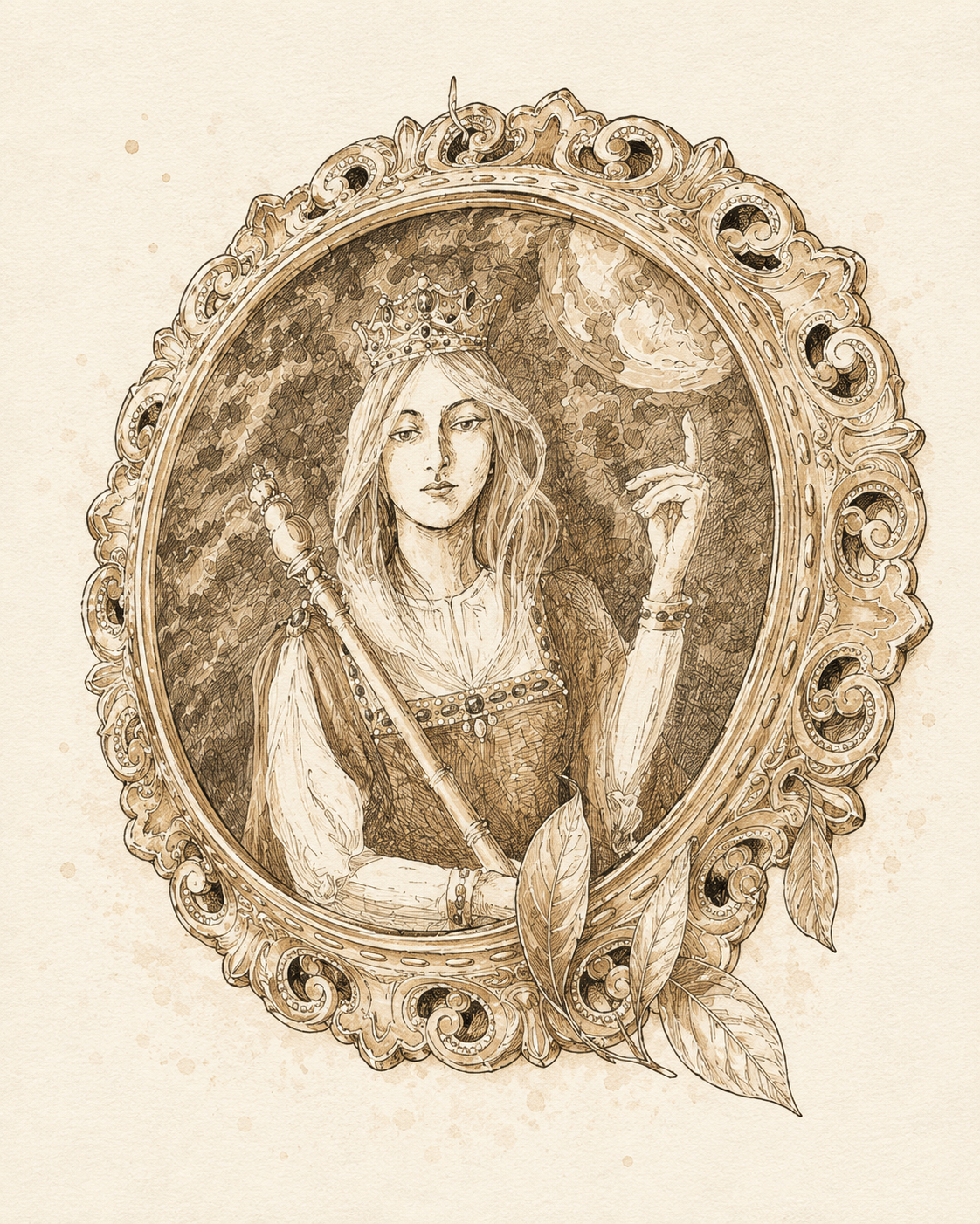 Ilustración editorial de una reina — símbolo de Blondie